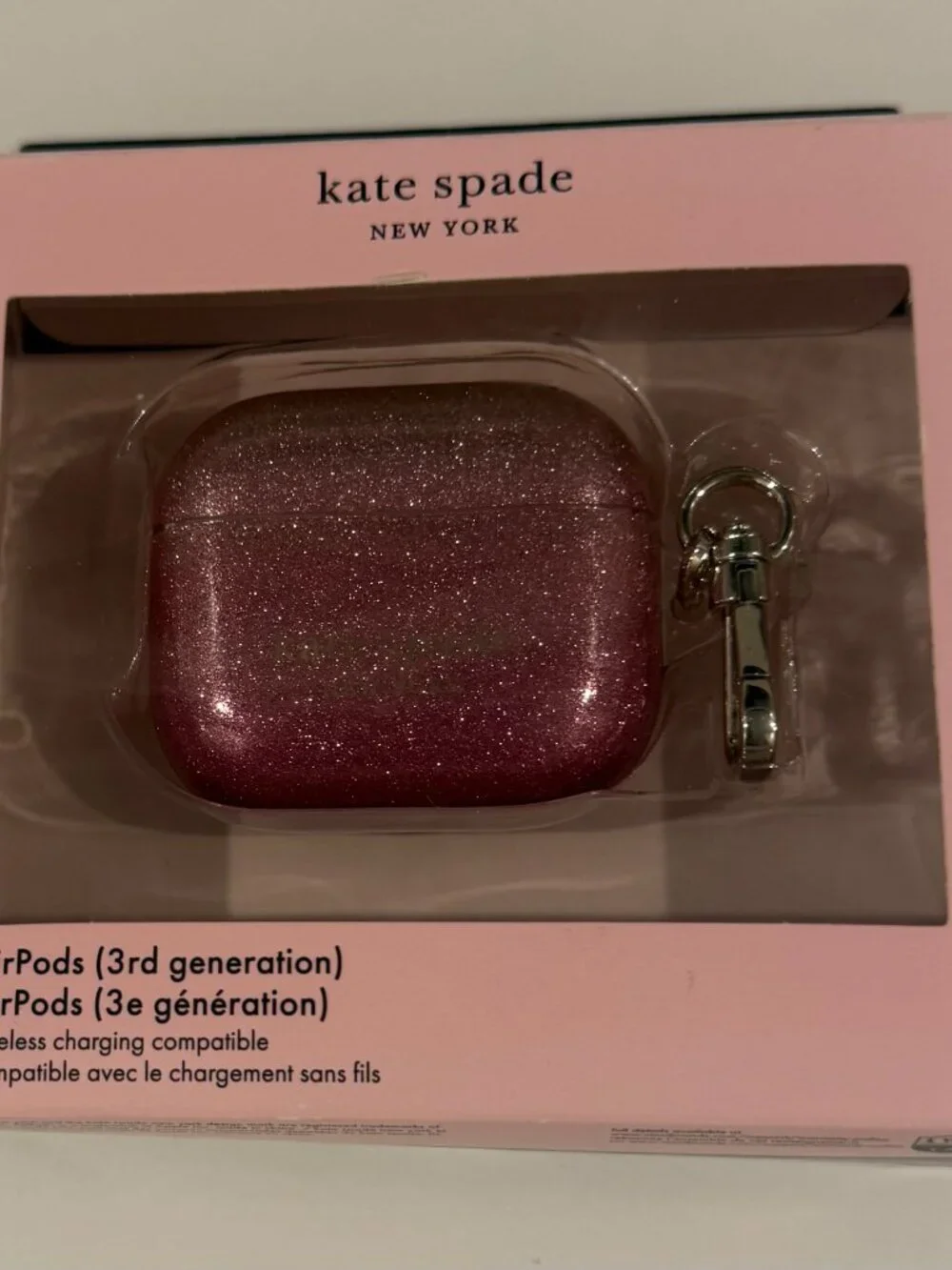Brand New kate spade Air Pod Case Geneeration 3 air pods rose sparkle